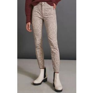 NWT $128 Pilcro Flocked High-Rise Leggings Size 28 Cream and Gray
